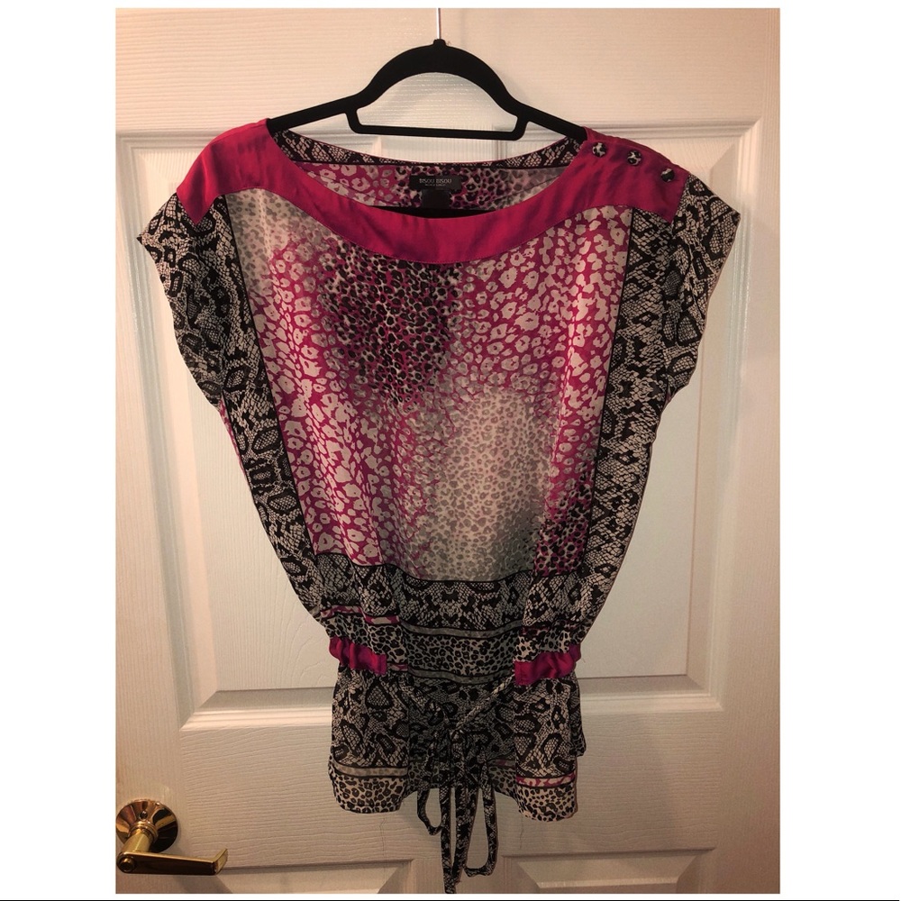 Bisou Bisou Animal Print Blouse